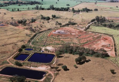 Vista aérea do antigo aterro sanitŕio de São Carlos